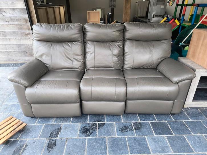 Zeer comfortabele 3-zits lederen zetel – topzit, mooie staat, Huis en Inrichting, Zetels | Zetels, Zo goed als nieuw, Rechte bank