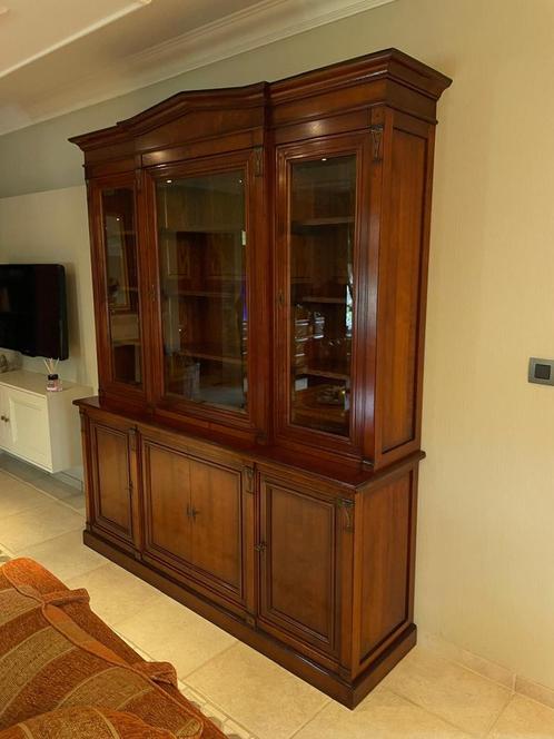 Antieke vitrinekast in kersenhout – perfecte staat, Huis en Inrichting, Kasten | Buffetkasten, Zo goed als nieuw, 200 cm of meer