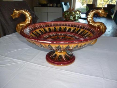 Vase plat Becquet céramique Quaregnon 2 têtes de serpent, Antiquités & Art, Antiquités | Vases, Enlèvement ou Envoi