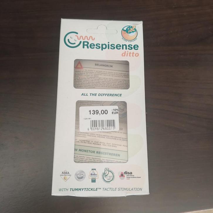 Ademhalingsmonitor baby Respisense ditto, Enfants & Bébés, Babyphones, Comme neuf, Moins de 100 mètres, Enlèvement