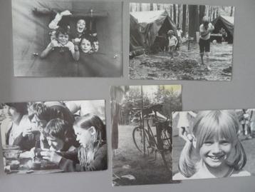 5 cartes photo vintage au bivouac du camp avec le Chiro Baal, Envoi, Comme neuf, Autres types