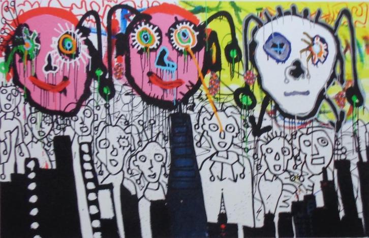 PAUL INDREK KOSTABI / FIGURATIE / KLEURGICLEE / 45x61cm SIG, Antiek en Kunst, Kunst | Litho's en Zeefdrukken, Ophalen of Verzenden