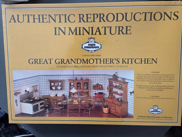 Miniatuur bouwpakket "Great Grandmother's Kitchen", Verzamelen, Poppenhuizen en Toebehoren, Nieuw, Ophalen of Verzenden
