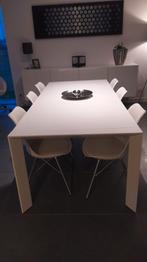 Eetkamer kuipstoelen wit - chroom onderstel, Métal, Comme neuf, Enlèvement, Cinq, Six Chaises ou plus