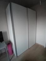Kleerkast wit schuifdeuren, Huis en Inrichting, Ophalen, 100 tot 150 cm, Zo goed als nieuw, Met hangruimte