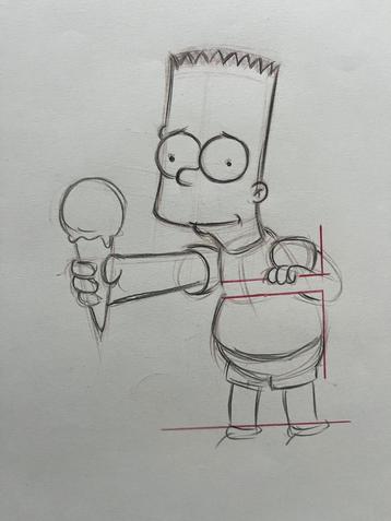 5 originele tekeningen Simpsons van Matt Groening! beschikbaar voor biedingen