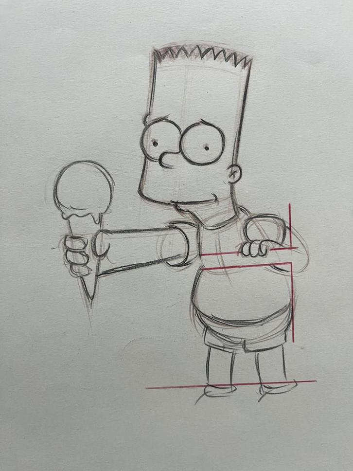 5 originele tekeningen Simpsons van Matt Groening!, Antiek en Kunst, Kunst | Tekeningen en Fotografie, Ophalen of Verzenden