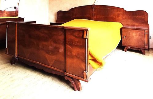 Art Deco Tweepersoons-Slaapkamer wortelhout, Huis en Inrichting, Slaapkamer | Complete slaapkamers, Zo goed als nieuw, Tweepersoons