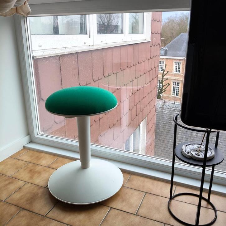 Tabouret Ikea Nilserik - blanc/vert, Maison & Meubles, Tabourets, Utilisé, Plastique, Enlèvement