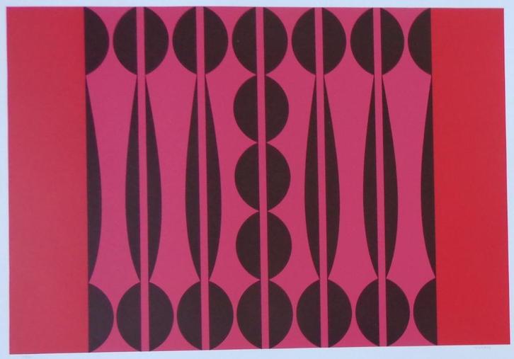 DORDEVIC MIODRAG / GEOMETRISCHE ABSTRACTIE / ZEEFDRUK 70x100, Antiek en Kunst, Kunst | Litho's en Zeefdrukken, Ophalen of Verzenden