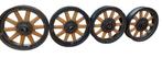 Antiek set 10-spaaks houten spaakvelgen ClevWeld, Ophalen
