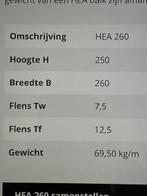 HEA 260 poutrels 3,80m lang, Bricolage & Construction, Métaux, Enlèvement, Neuf, Fer