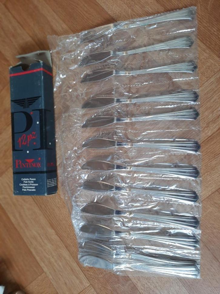 nieuwe sets 12 visvorken inox 18/10 met gouden versiering, Huis en Inrichting, Keuken | Bestek, Nieuw, Ophalen of Verzenden