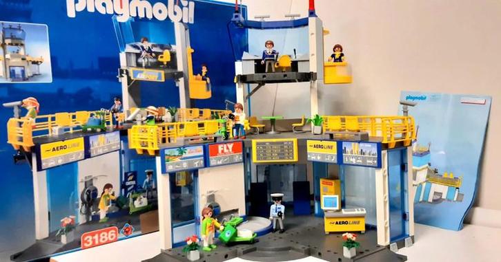Playmobil 3186 Airport versie 1 compleet met doos, Kinderen en Baby's, Speelgoed | Playmobil, Zo goed als nieuw, Complete set