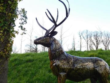 Cerf « Fara » XXL - 195 cm - Fait à la main et unique, Enlèvement ou Envoi, Métal, Animal