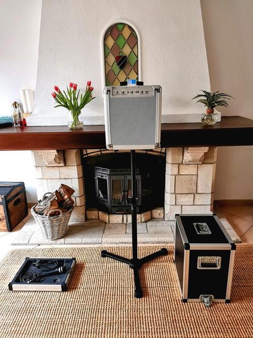 Street artist cabinet with amplifier and battery., Musique & Instruments, Amplis | Basse & Guitare, Comme neuf, Enlèvement