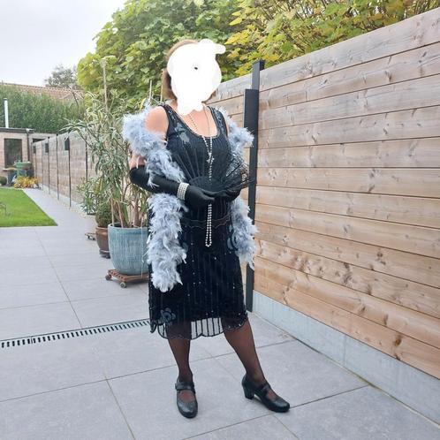 Gatsby jurk met jasje medium, Hobby en Vrije tijd, Kostuums, Theaterbenodigdheden en LARP, Zo goed als nieuw, Accessoires, Ophalen
