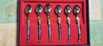 nieuw bestek set Laguiole donker marmer handvat beschikbaar voor biedingen