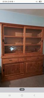 Vitrinekast, boekenkast met schuifdeuren in teak, Huis en Inrichting, Kasten | Vitrinekasten, Ophalen, Zo goed als nieuw