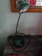 Vintage bureaulamp in petroleum groen, Vintage 1980, Gebruikt, Ophalen of Verzenden, Glas