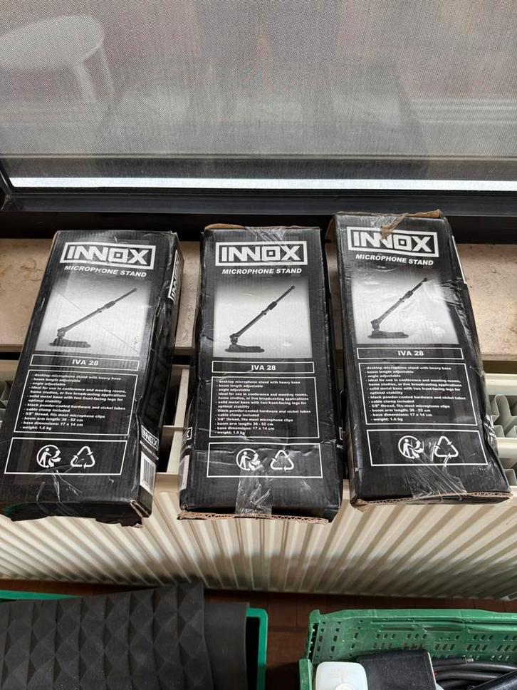 3x INNOX IVA 28 microfoonstandaard podcast – samen €50, Muziek en Instrumenten, Standaarden, Nieuw, Instrumentstandaard, Microfoon