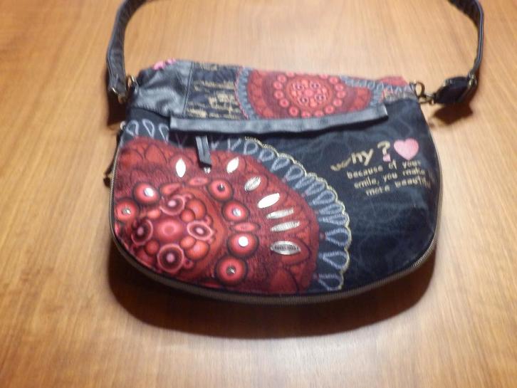 (20) - sac de femme noir - desigual -, Handtassen en Accessoires, Tassen | Damestassen, Zo goed als nieuw, Schoudertasje, Zwart