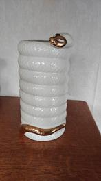 Keramieken vaas met decoratie slang (+-50 jaar oud), Enlèvement ou Envoi, Poterie ou Porcelaine, Comme neuf, Blanc