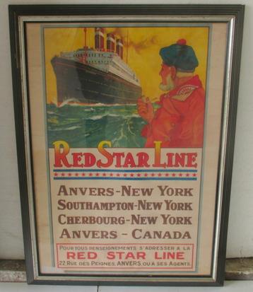 oude affiche Red Star Line Belgenland H. Cassiers beschikbaar voor biedingen