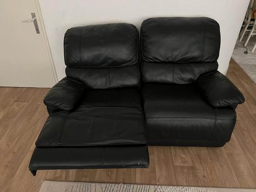 2 Leer Zetels - 5 personen, Huis en Inrichting, Zetels | Zetels, Gebruikt, Rechte bank, Driepersoons, 150 tot 200 cm, 75 tot 100 cm