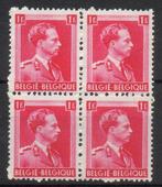 Année 1940 : 528 bloc de 4 timbres  ** - Roi Léopold III "Co, Postzegels en Munten, Ophalen of Verzenden