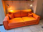 Oranje slaapbank, Huis en Inrichting, Slaapkamer | Slaapbanken, Gebruikt, 140 cm, Tweepersoons, Overige kleuren