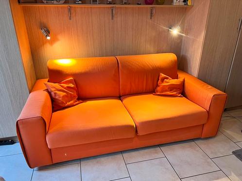Canapé-lit orange, Maison & Meubles, Chambre à coucher | Canapés-lits, Utilisé, 140 cm, Deux personnes, Autres couleurs