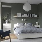 bed, Huis en Inrichting, Ophalen, Overige materialen, Wit, Tweepersoons