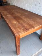 TAFEL IN TEAK + 4 BIJHORENDE ZETELJES, Huis en Inrichting, Tafels | Eettafels, Ophalen, Gebruikt, Teakhout, 200 cm of meer