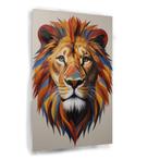 Kleurrijke leeuw abstract Glasschilderij 100x150cm + Ophangs, Huis en Inrichting, Woonaccessoires | Schilderijen, Tekeningen en Foto's