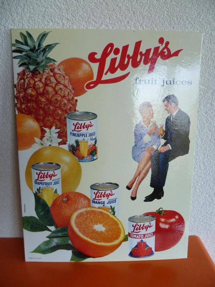 KARTONNEN RECLAME DISPLAY"LIBBY'S FRUIT JUICES"UIT 1961, Verzamelen, Merken en Reclamevoorwerpen, Gebruikt, Reclamebord, Ophalen of Verzenden
