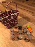 Speelgoed winkelmand met blikjes, Ophalen, Gebruikt