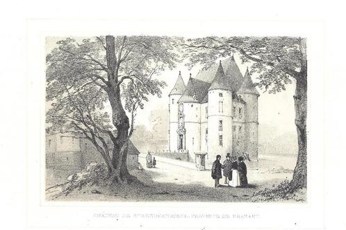 1844 - kasteel van Steenokkerzeel, Antiquités & Art, Art | Eaux-fortes & Gravures, Envoi