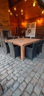 Teak tuintafel met stoelen, Tuin en Terras, Ophalen, Zo goed als nieuw
