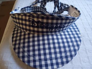 Retro zonneklep, blauw vichy geruit.  Disneyland Parijs  beschikbaar voor biedingen