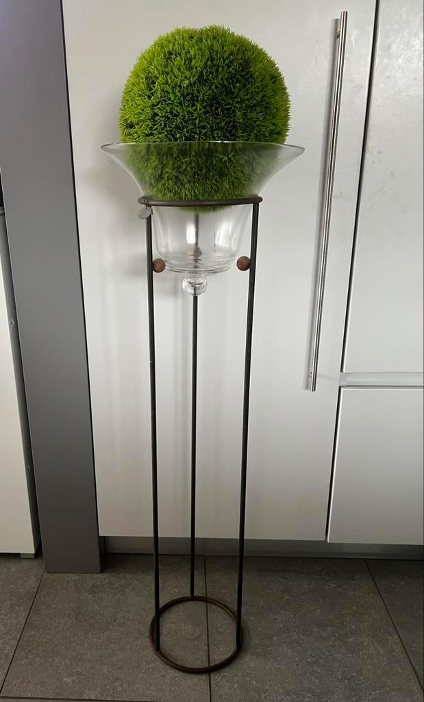 108cm Staander met glazen stolp windlichthouder standaard, Huis en Inrichting, Woonaccessoires | Zuilen en Pilaren, Zo goed als nieuw