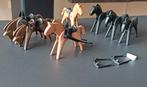 Playmobil system 3245 -3 zwarte, 2 bruine en 2 beige paarden, Ophalen of Verzenden, Gebruikt
