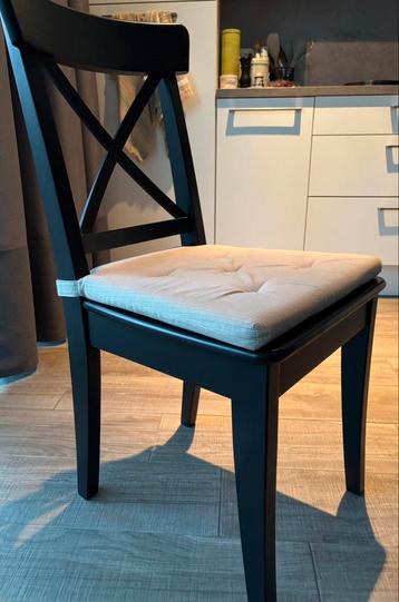 4 stoelen IKEA Ingolf, Enlèvement, Utilisé, Noir, Bois