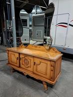 Vintage dressoir met grote spiegel, Glas, Met deur(en), 100 tot 150 cm, Vintage
