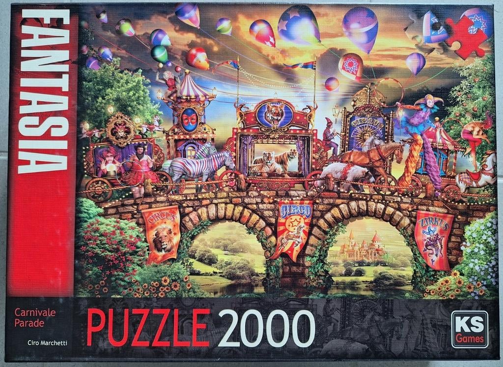 Puzzel KS, Ciro Marchetti "Carnivale Parade" - 2000 stukjes, Hobby en Vrije tijd, Denksport en Puzzels, Zo goed als nieuw, Ophalen