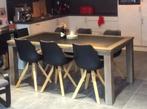 Tafel hout met lei look bovenblad, Ophalen, Zo goed als nieuw, Vijf personen of meer, Rechthoekig