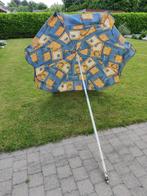 PARASOL blauw met bruine tekeningen, Ophalen, Gebruikt, Blauw