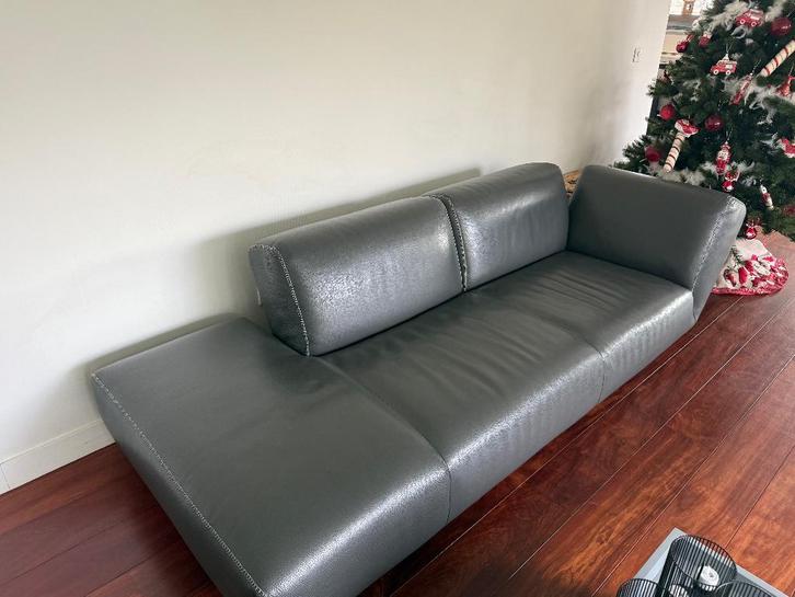 Leolux Rising Dunes bank in antraciet leder - topstaat, Maison & Meubles, Canapés | Sofas & Chaises Longues, Comme neuf, Trois personnes