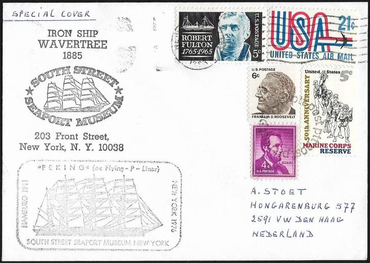 1983 - États-Unis - Couverture « Wavertree » + NEW YORK, Timbres & Monnaies, Timbres | Amérique, Affranchi, Amérique du Nord, Envoi