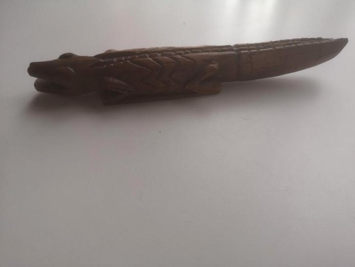 Krokodil houtsnijwerk, Antiek en Kunst, Kunst | Beelden en Houtsnijwerken, Ophalen of Verzenden